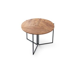Jedálenský stôl YAPRAK 100 cm čierny/borovica