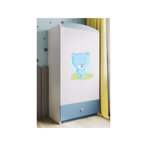 Detská skriňa Babydreams 90 cm medvedík modrá