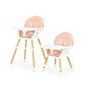 Detská jedálenská stolička 2v1 Colby EcoToys ružová