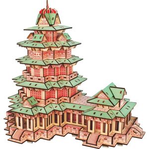 Dřevěné 3D puzzle Woodcraft YueJiang Tower červená