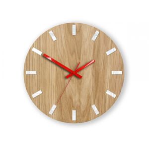 Nástenné hodiny Simple Oak hnedo-červené